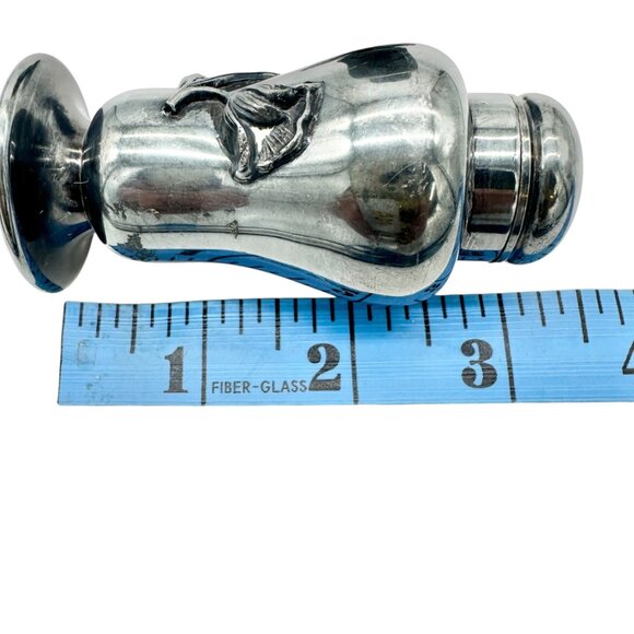 Vtg Forbes Silver Co Druple Salt and Pepper Shakers Tulip Motif Collectible 3 in - Picture 6 of 9